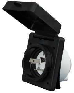 Receptacle; Mighty Cord ™; Outdoor/ Indoor Use; 125 Volt/ 30 Amp Power; Single Receptacle; Black; Polyester; With Watertight Cover
