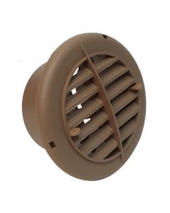 Heating/ Cooling Register; For 4 Inch Vent Hole; Round Register With Damper/ Louvers; Beige; 5-3/8 Inch Diameter; With Installation Tape and Hardware
