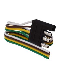 Trailer Wiring Connector; Trailer Side; 4-Way Flat Harness; 1 Foot Lead Wire Length
