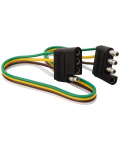 Trailer Wiring Connector; Car And Trailer Side Set; 4-Way Flat Harness; 1 Foot Lead Wire Length
