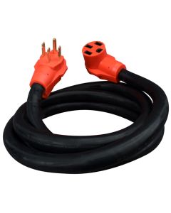 Extension Cord; Mighty Cord ™; 125/ 250 Volt Extension Cord; 4-Prong; 50 Ampere; 6 To 8 Gauge Four Wire; 10 Foot Length; Black; With Finger Grip Handle On Male End
