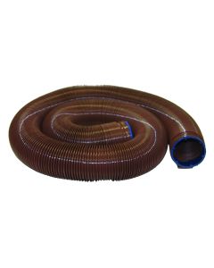 Sewer Hose; EZ Flush; 20 Foot Extended Length; Heavy Duty With Sizing Rings For Weekend and Vacation Applications; 3 Inch Diameter; 15 Mil Vinyl; Bronze; Bagged
