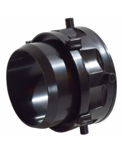 Sewer Hose Connector; For Connecting 3 Inch Sewer Hose to RV Sewer Waste Valve; Quick Connect Rotating Bayonet; Black; 2.94 Inch Hose Clamp End
