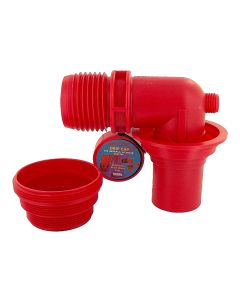 EZ Coupler 90 Degree Sewer Adapter And Thread Attachment, Red, Carded