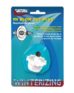 Water System Blow Out Plug; Attaches To Fresh Water Inlet; Plastic; Single; With Retail Package
