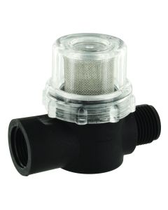 Fresh Water Pump Strainer; HydroMAX ™; Use With HydroMAX Pump P25201 Fresh Water Pump For Keeping Debris And Other Particles Out Of The Pump; Inline Filter/ Strainer; 1/2 Inch Male NPT to 1/2 Inch Female NPT
