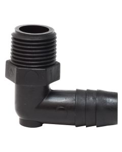 Elbow Male Adapter, 90 degree 3/8 MPT X 1/2 Barb