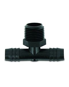 TEE MALE ADAPTER, 1/2IN MPT X 1/2IN BARB X 1/2IN BARB
