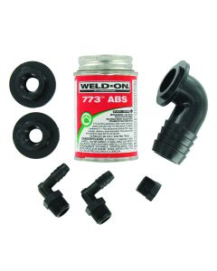 ABS Tank Fill Kit, 90 degree Barbed Fill, With Cement