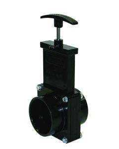 Sewer Waste Valve; Waste Valve For RV Black Water System; Handle Actuated; Standard Straight Valve; 2 Inch Waste Valve; With 2 Inch Hub x 2 Inch Hub; With Plastic Handle; Without Cap; Without Coupler
