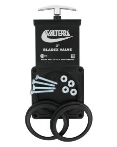 Sewer Waste Valve; Bladex ™; Replacement Waste Valve Body For Bladex ™/ Bristol/ Anonda Valves; Handle Actuated; Waste Valve Body Only; 3 Inch Waste Valve; Without Fittings; With Metal Handle; Without Cap; Without Coupler; With Seals/ Nuts and Bolts