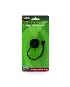 Hose Cap, 3/4in, With Strap, Black, Carded