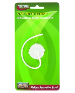 Sewer Cap; For Use With Sewer Caps With 3/4 Inch Gray Water Drain; Garden Hose Cap; With Strap; White; Single; With Retail Package
