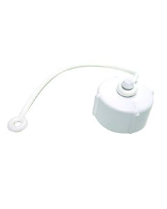 Hose Cap, 3/4in, With Strap, White, Bulk