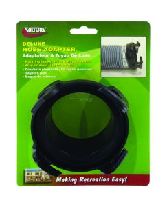 Hose Adapter, 3in Straight Rotating, Black, Carded