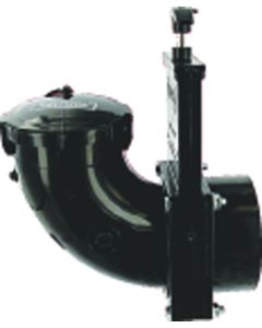 Sewer Waste Valve; Waste Valve For RV Black Water System; Handle Actuated; Ell 90 Degree Rotating Valve; 3 Inch Waste Valve; With 3 Inch Hub x 3 Inch Hub x 3 Inch Bayonet Cap; With Plastic Handle; With Cap and Strap; Without Coupler