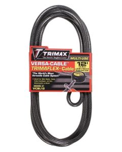 Trimax Locks, Security Cable; Versa Cable ™; Without Lock; 12 Foot Length x 10 Millimeter Diameter; Steel; Clear Vinyl Sleeve