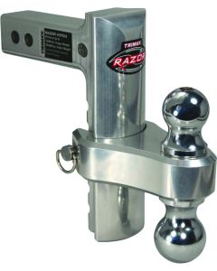Trailer Hitch Ball Mount; Razor ™ RP; For 2 Inch Receiver; 10000 Pound Gross Trailer Weight/ 1500 Pound Tongue Weight; 6 Inch Drop Or Rise Adjusts In 1 Inch Increments; Non-Swivel; Dual Hitch Ball - 2 Inch And 2-5/16 Inch; Aluminum

