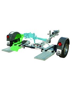 Car Dolly; KarKaddy ™ SS; Use For Towing Vehicles With 42 Inch Minimum and 76 Inch Maximum Towed Vehicle Tread Width; 4700 Pound Towed Vehicle Weight/ 3500 Pound Axle Capacity; With Hydraulic Surge Brakes/ With Disc Brakes; Folding: 133 Inch Length Extend