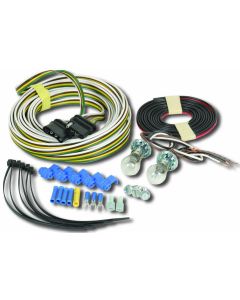 Towed Vehicle Wiring Kit; Includes 26 Foot 4 Conductor 16 Gauge Wire Bulbs/ Butt Connectors/ Nylon Ties/ Ring Terminals/ Sockets