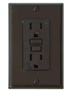 GFI Receptacle W/Light - Brown