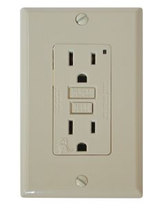 GFI Receptacle w/Light, Ivory
