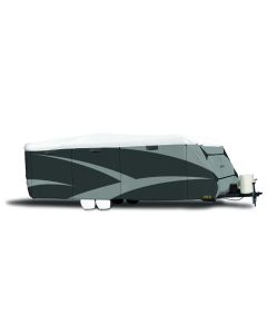 Wind Tyvek Trailer Cover, 22'1"-24', Gray Polypropylene / White Tyvek
