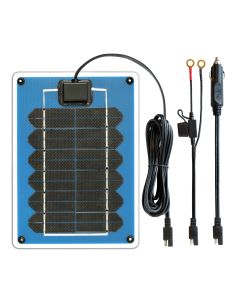 Battery Charger; SunCharger; For 12 Volt Batteries; 4.8 Watt Solar Panel Charger; Solar Power Supply; 0.30 Amp Charging Current; 12 Inch Length x 10 Inch Width x 0.53 Inch Height; With 10 Foot Length Weather Resistant Cable/ 1 Foot SAE To 12 Volt Accessor