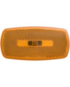 Yellow Surface Mount Marker/Clearance Light w/ Reflex Lens & White Base