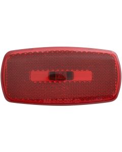 Red Surface Mount Marker/Clearance Light w/ Reflex Lens & Black Base