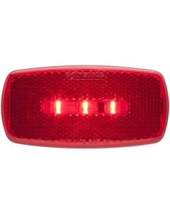 3-LED Red Surface Mount Marker/Clearance Light w/Reflex Lens & Black Base