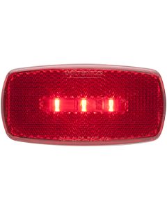 3-LED Red Surface Mount Marker/Clearance Light With Reflex Lens & White Base