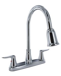 Catalina, 8 Kitchen, Pull Down, Chrome W/ Chrome Lever Handles