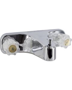 Tub Div Faucet, 8, 1/4 Turn, Plastic, Chrome, Box