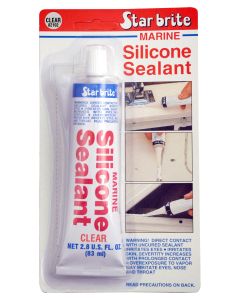 Star Brite, Caulk Sealant; Fiberglass/ Plastic/ Wood/ Glass/ Metal; Silicone Sealant; Clear; 2.8 Ounce Tube
