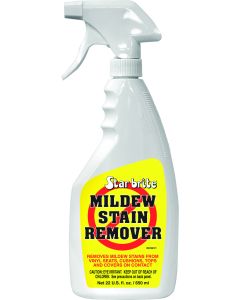 Mildew Stain Remover; Used To Remove Mildew Stains From Vinyl Covers/ Headliners/ Painted Surfaces/ Rubber/ Plastic/ Fiberglass; 22 Ounce Trigger Spray; With US Label