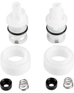 Faucet Stem And Bonnet; Replacement Cartridge For Dura Faucet Acrylic Knob Handles; Hot Supply And Cold Supply; 1/4 Turn Washerless Valve Compression; With 2 Seat/ 2 Spring Assembly/ Bonnet Nuts
