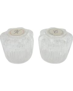 Faucet Handle; Fits All Kitchen/ Lavatory/ Tub And Shower Dura Faucet Models; Clear Crystal Knob; Set Of 2
