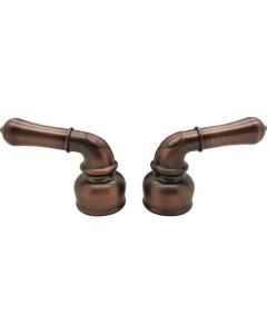 Faucet Handle; Fits All Kitchen/ Lavatory/ Tub And Shower Dura Faucet Models; Teapot Classical Lever Handle; Oil Rubbed Bronze Coated; Plastic; Set Of 2
