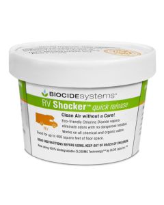 Odor Absorber; RV Shocker ™; Free Standing Tub; Unscented; Single; With English Packaging; Chlorine Dioxide Vapors Services Up To 400 Square Foot Floor Space