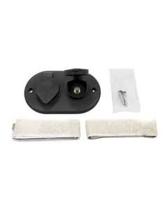 COAXIAL CABLE PLATE W/LARGE CAP DUAL BLACK