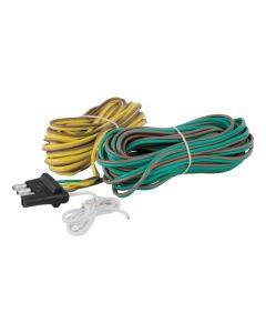 Trailer Wiring Connector; 4-Way Flat Side To Splicable Wire; Compatible With All 2-Wire Vehicle Systems; 20 Foot Length
