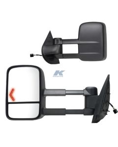 Exterior Towing Mirror; OEM Replacement; Set of 2; Textured Black; Electric; Foldaway; With Heated Mirrors; With Turn Signal Indicators

