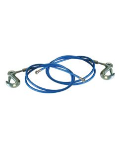 Trailer Safety Cable; EZ-Hook; 6000 Pound Rated; 64 Inch Length; Galvanized Steel; With Snap Hook; Set Of 2; Without Anchor Plates
