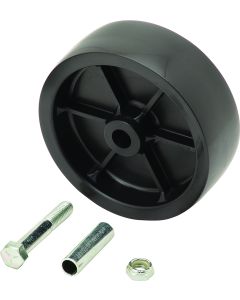 Trailer Tongue Jack Caster; Fits Marine And Recreational Jacks; 6 Inch Wheel Diameter; Plastic
