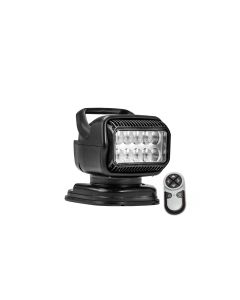 Spotlight; 40 Watt LED; Black Rectangular Housing; Magnetic Mount; White Light; 8-1/2 Inch Depth x 7-1/4 Inch Width x 8 Inch Height; 370 Degree Rotation x 135 Degree Tilt; 12 Volt; 3.7 Amp; Hardwired; With Wireless Handheld Remote/ Mounting Hardware/ Outp