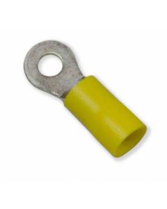 Wire Terminal End; 3/8 Inch Vinyl Insulated Ring Terminal; 12-10 Gauge Wire; Pack Of 25
