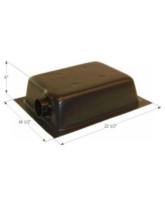 Waste Holding Tank; HT630-ED; Can Be Used For Black Or Gray Water; 8 Gallon Capacity; 22-1/2 Inch Length x 18-1/2 Inch Width x 6 Inch Height; 3 Inch Diameter Spigot Fitting; With 1-1/4 Inch Solvent Welded Mounting Flange; ABS Plastic; With 4 Level Sensors