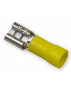 Wire Terminal End; 1/4 Inch Vinyl Insulated Female Quick Disconnect; 12-10 Gauge Wire; Pack Of 25
