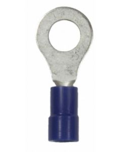 Wire Terminal End; 5/16 Inch Vinyl Insulated Ring Terminal; 16-14 Gauge Wire; Pack Of 25
